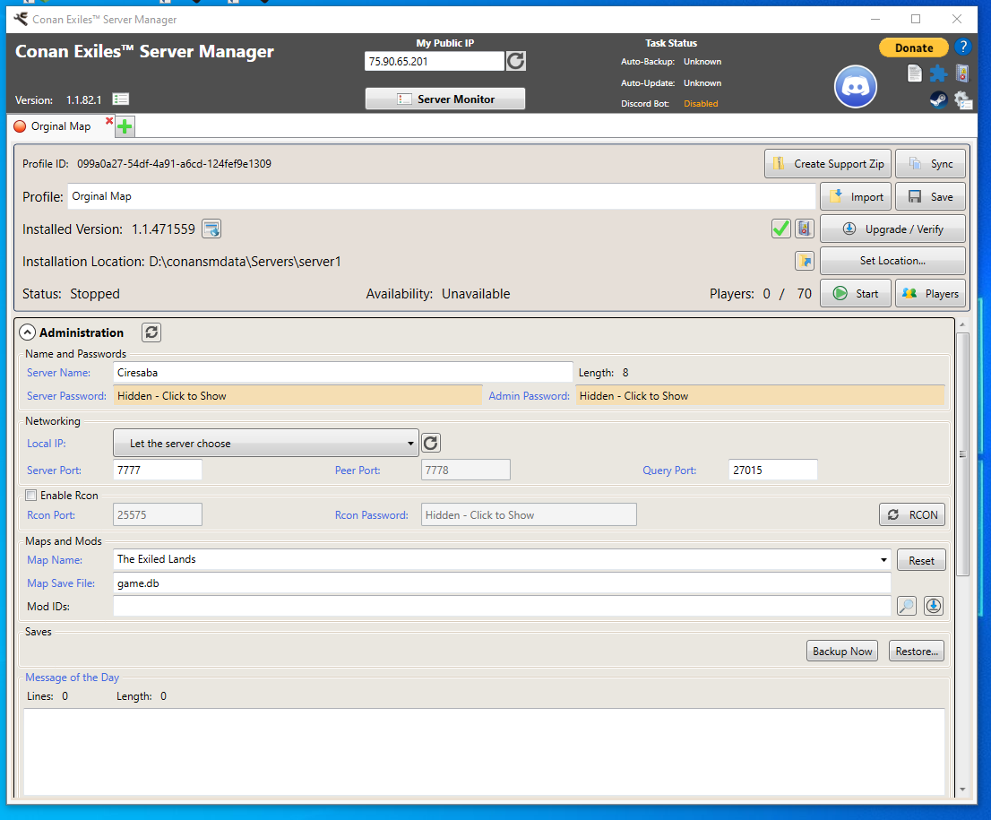 Conan Exiles Server Manager Setup